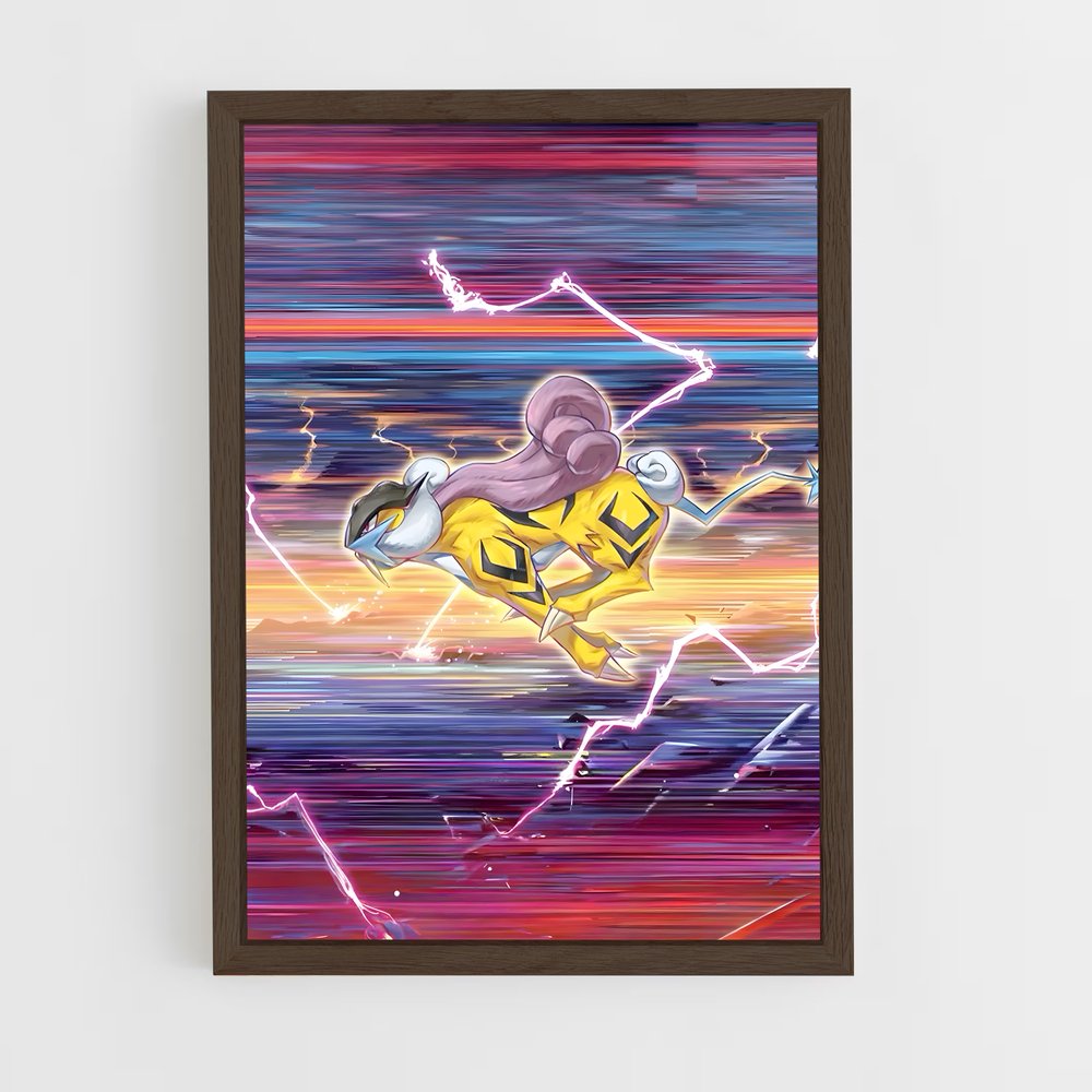 Poster Raikou Électro-Choc – affiche Pokemon (vue 5)