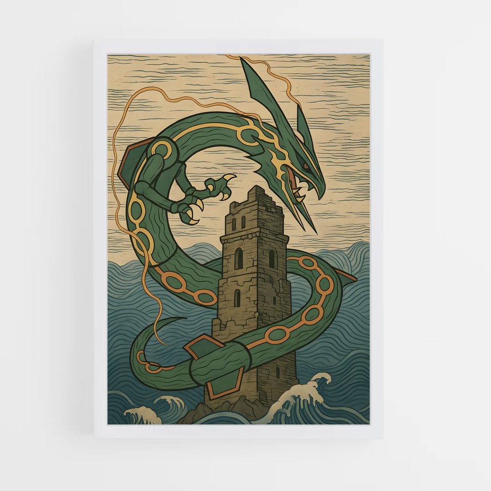 Poster Dragon et Château – affiche Pokemon (vue 3)