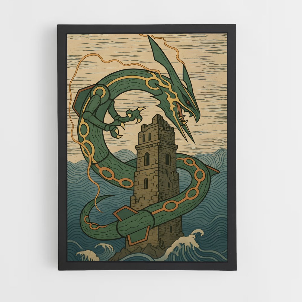 Poster Dragon et Château – affiche Pokemon (vue 2)