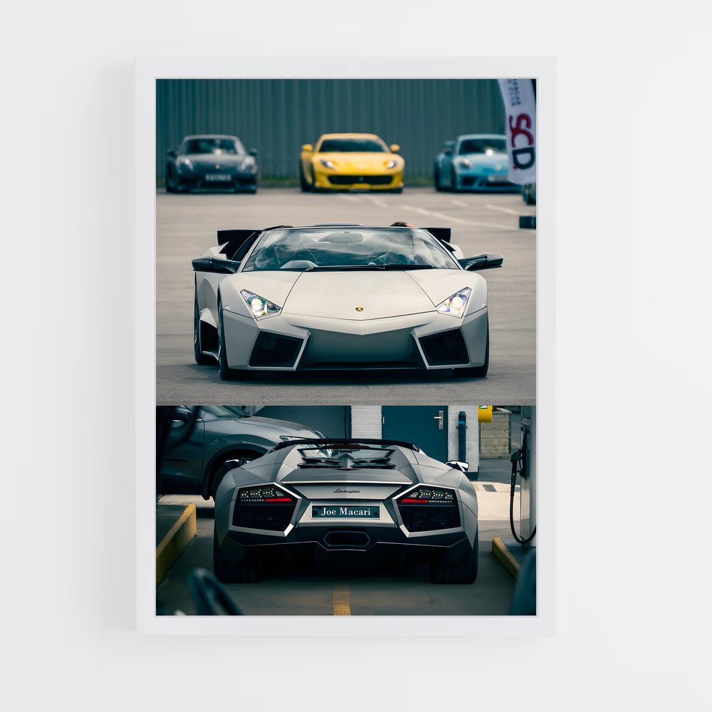 Poster Lambo Noir et Blanc – affiche Lamborghini (vue 3)