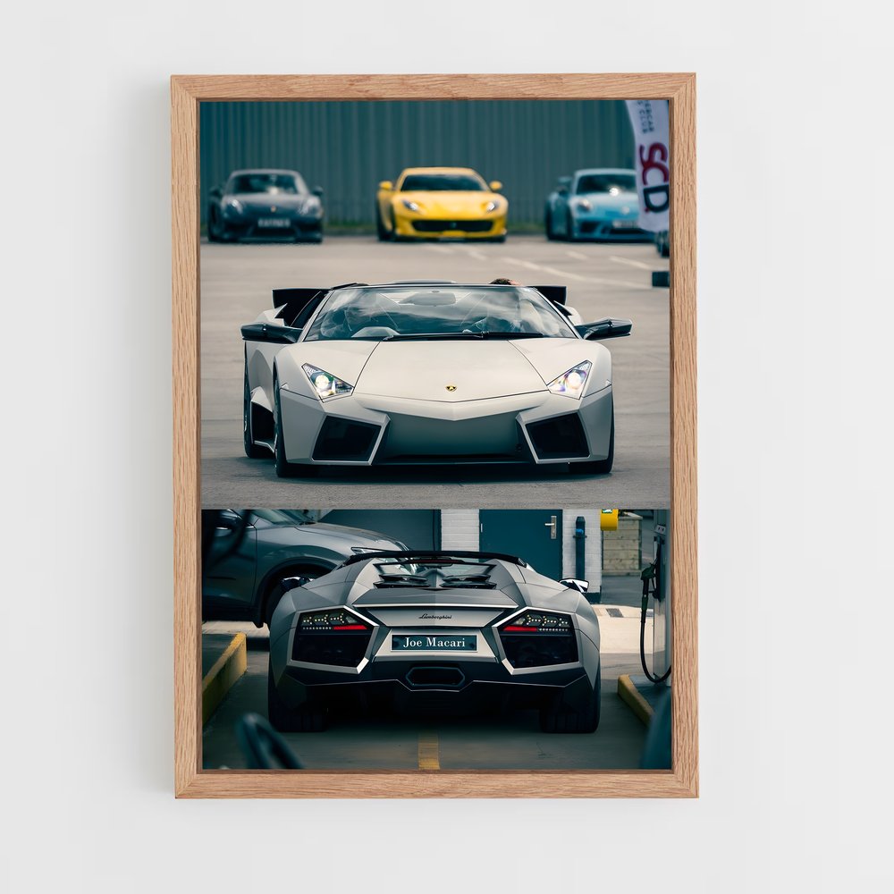 Poster Lambo Noir et Blanc – affiche Lamborghini (vue 4)