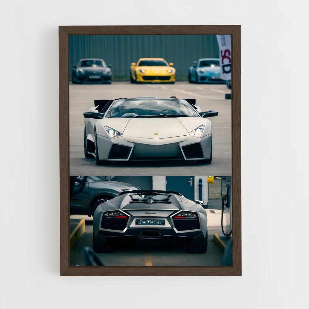 Poster Lambo Noir et Blanc – affiche Lamborghini (vue 5)