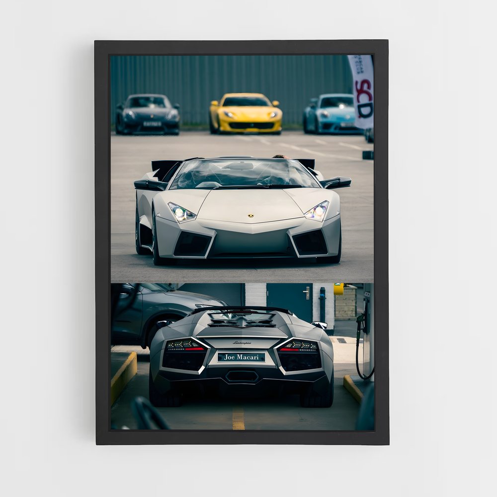 Poster Lambo Noir et Blanc – affiche Lamborghini (vue 2)