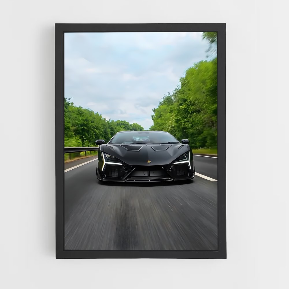 Poster La Route Noire – affiche Lamborghini (vue 2)