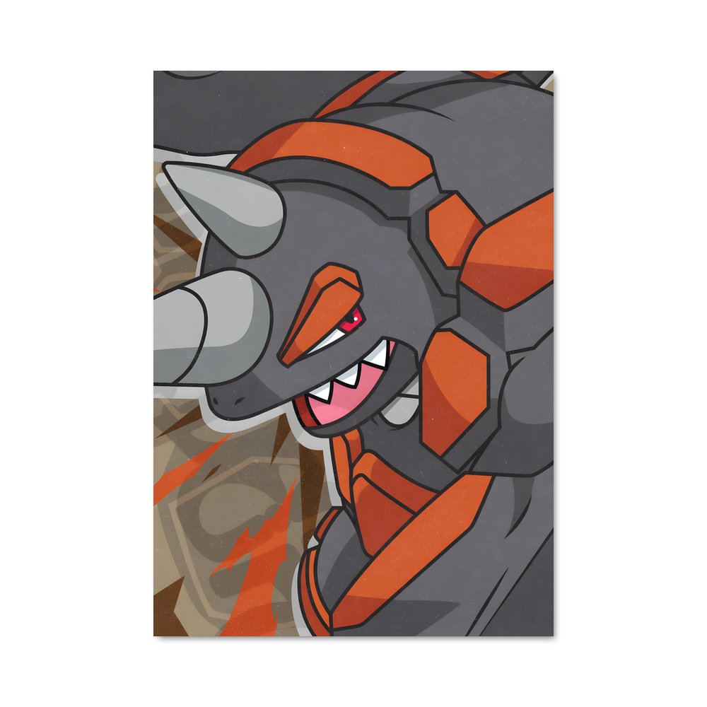Poster Rhyperior Rouge et Noir – affiche Pokemon