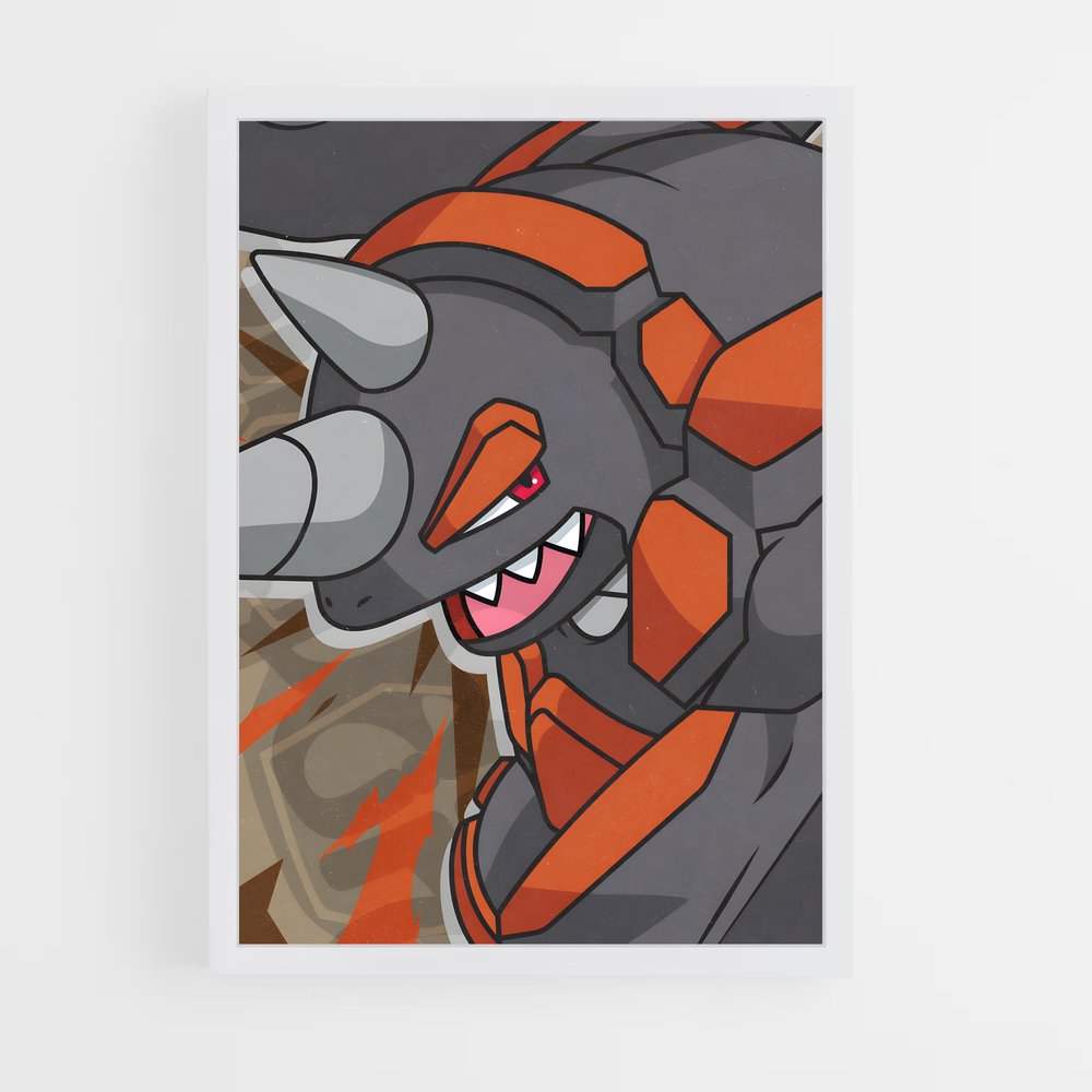 Poster Rhyperior Rouge et Noir – affiche Pokemon (vue 3)