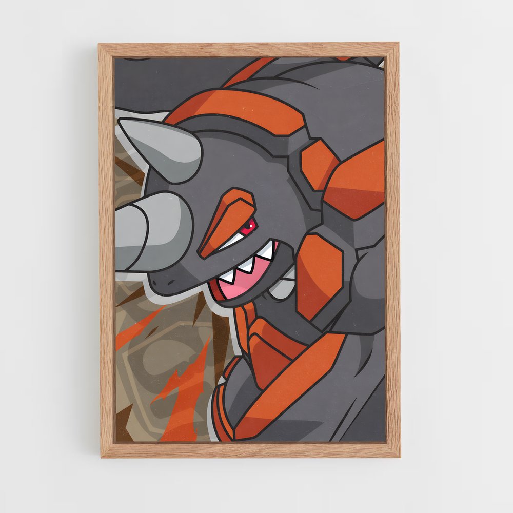 Poster Rhyperior Rouge et Noir – affiche Pokemon (vue 4)