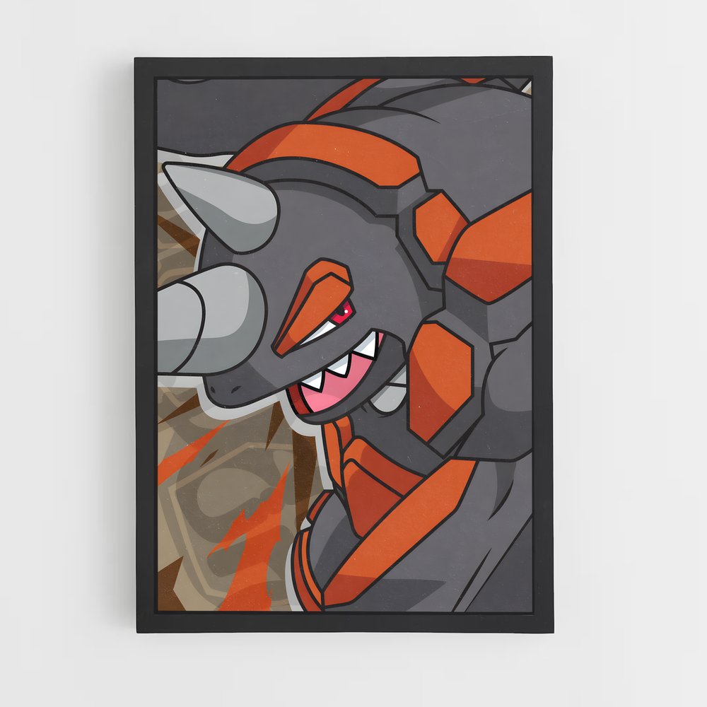 Poster Rhyperior Rouge et Noir – affiche Pokemon (vue 2)