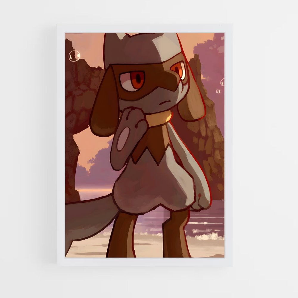 Poster Riolu Joyeux – affiche Pokemon (vue 3)