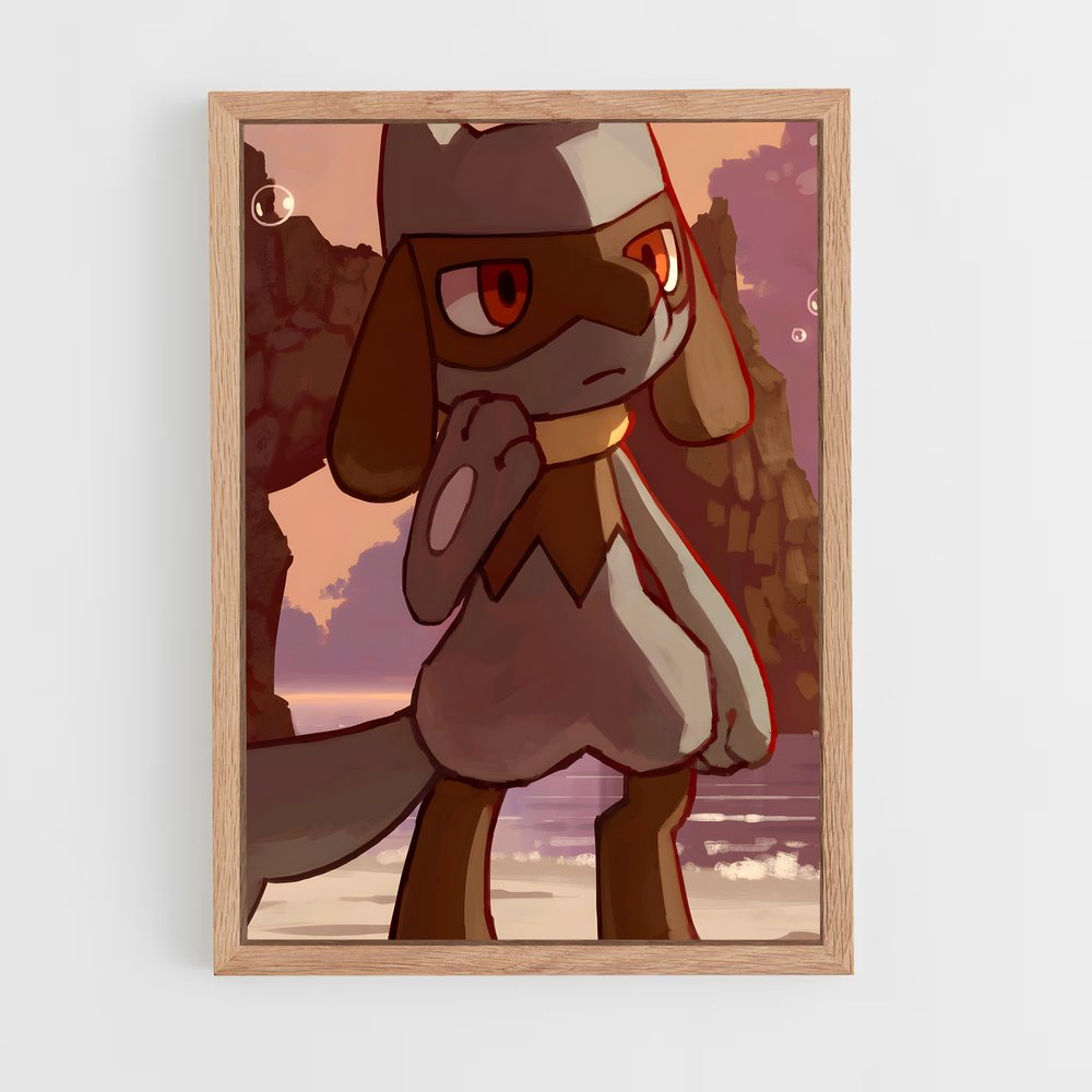 Poster Riolu Joyeux – affiche Pokemon (vue 4)