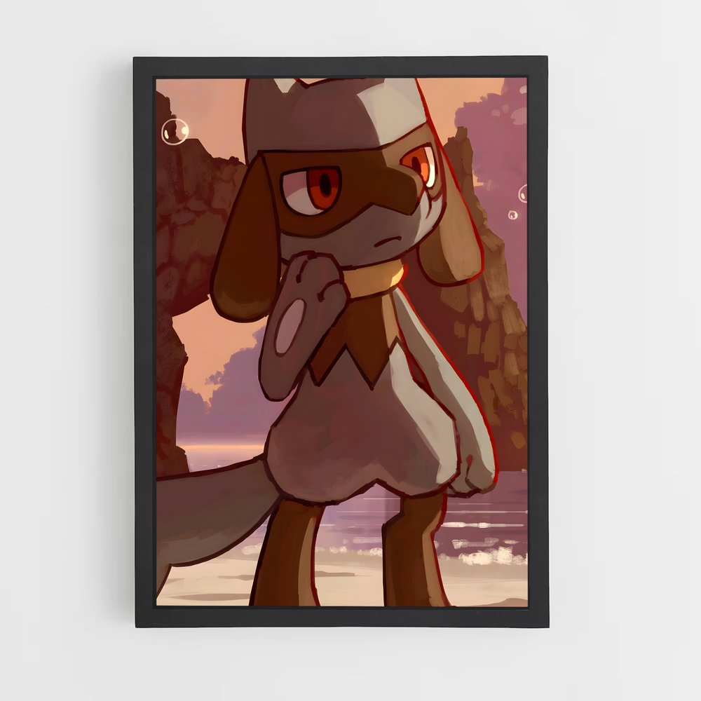 Poster Riolu Joyeux – affiche Pokemon (vue 2)