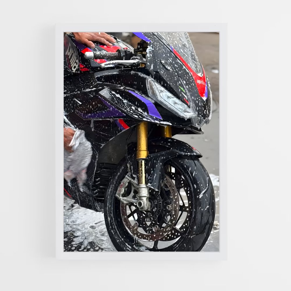 Poster Moto et Miroir – affiche Aprilia (vue 3)