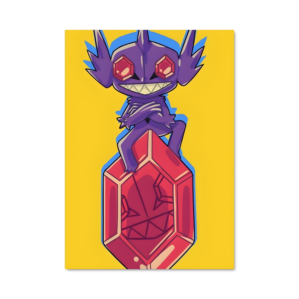 Poster Sableye et le Cube Rouge – affiche Pokemon