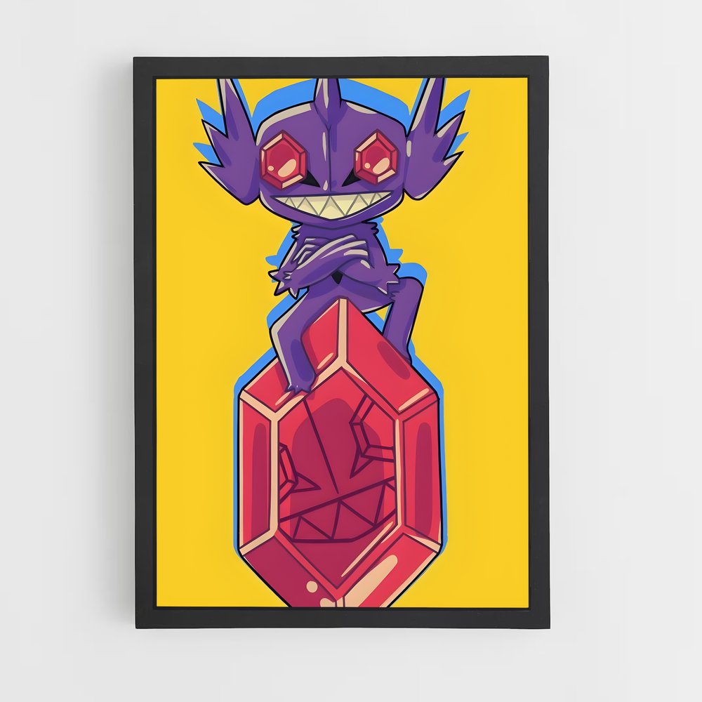 Poster Sableye et le Cube Rouge – affiche Pokemon (vue 2)