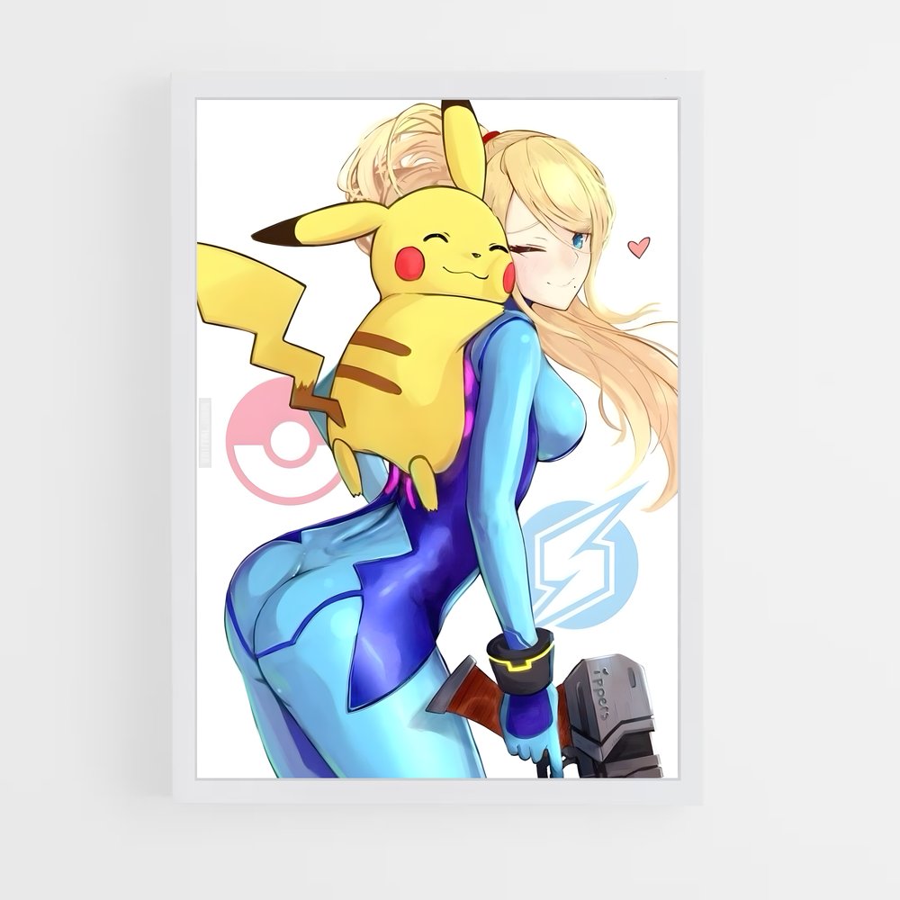 Poster Pikachu Love – affiche Super Smash Bros (vue 3)