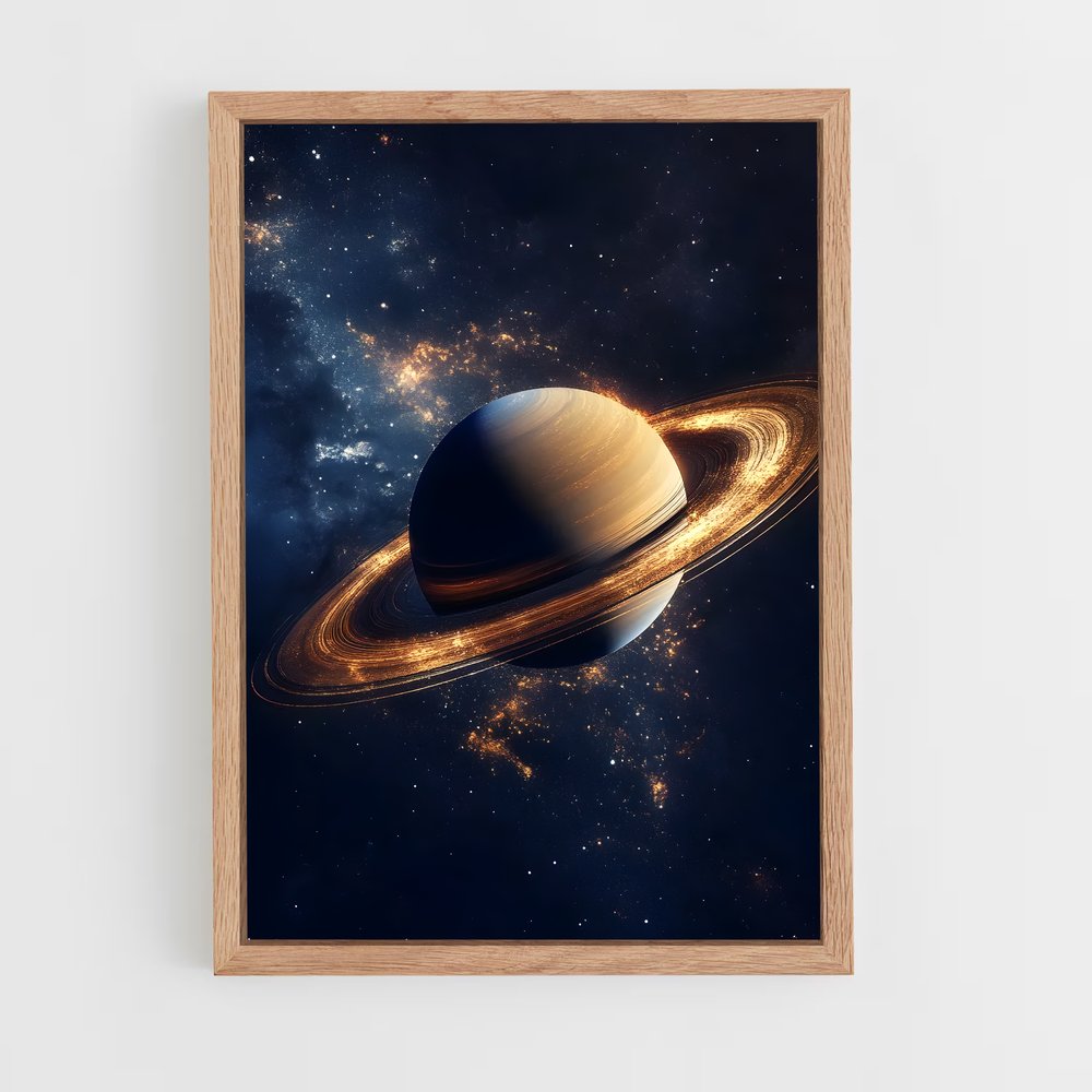Poster Saturne Étoilée – affiche Système solaire (vue 4)