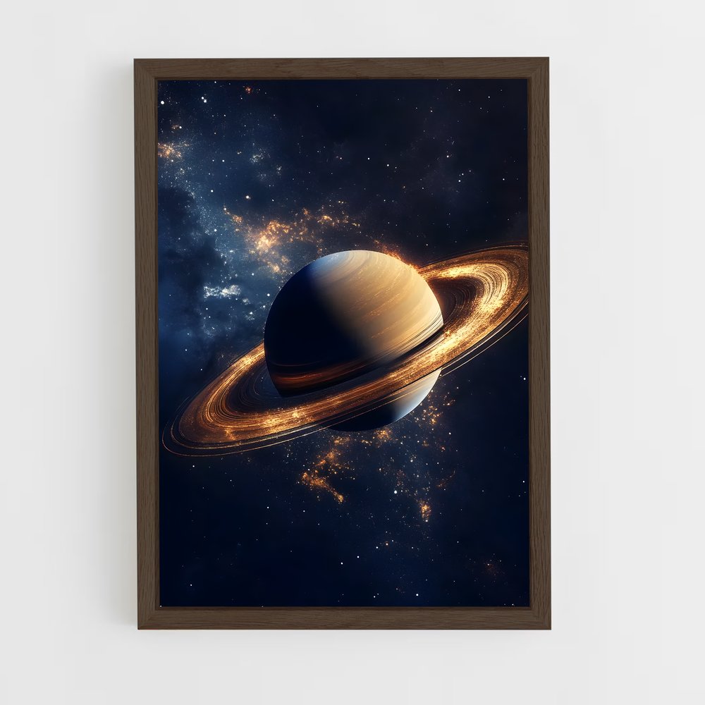Poster Saturne Étoilée – affiche Système solaire (vue 5)