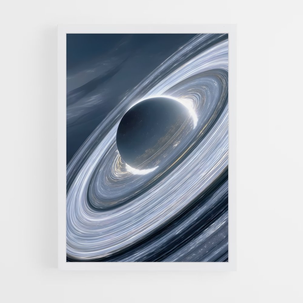 Poster Enigmatique Saturne – affiche Système solaire (vue 3)