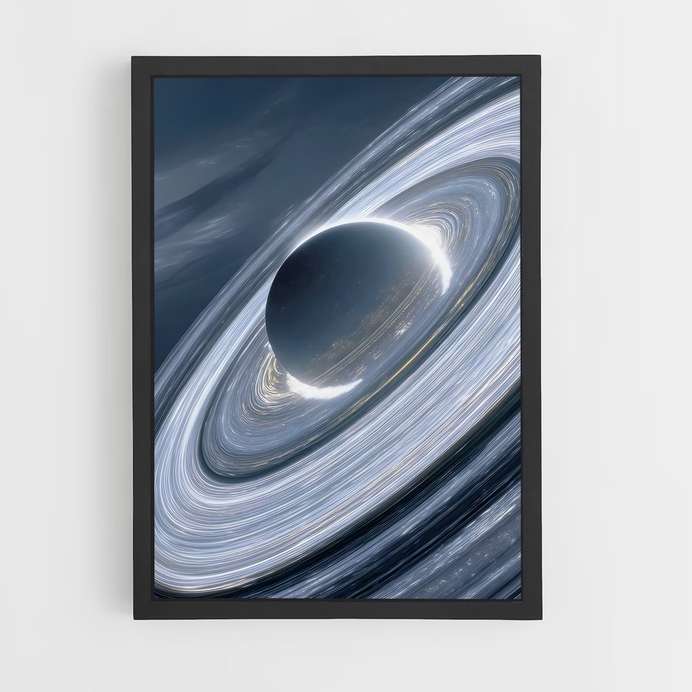 Poster Enigmatique Saturne – affiche Système solaire (vue 2)