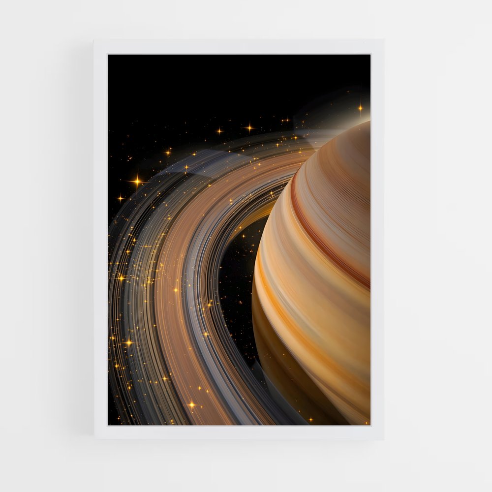 Poster Éclat de Saturne – affiche Système solaire (vue 3)