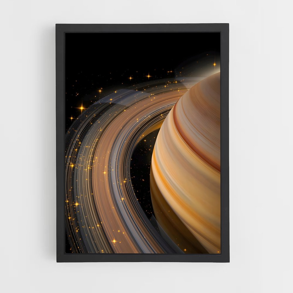 Poster Éclat de Saturne – affiche Système solaire (vue 2)