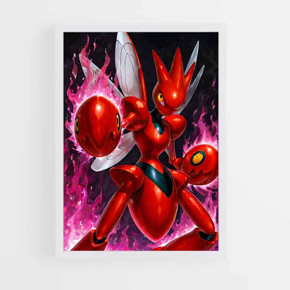 Poster Scizor : L'Étreinte Écarlate – affiche Pokemon (vue 3)