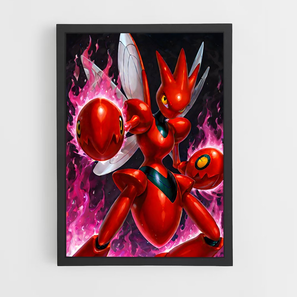 Poster Scizor : L'Étreinte Écarlate – affiche Pokemon (vue 2)