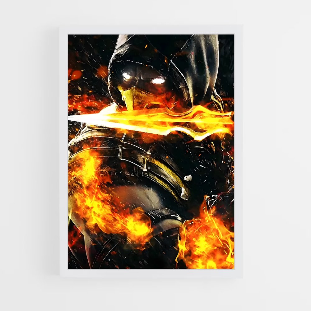 Poster Scorpion en Flammes – affiche Mortal kombat (vue 3)