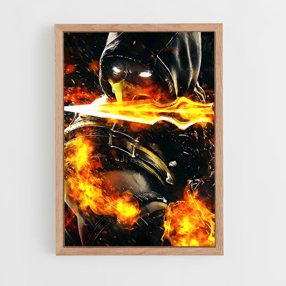 Poster Scorpion en Flammes – affiche Mortal kombat (vue 4)
