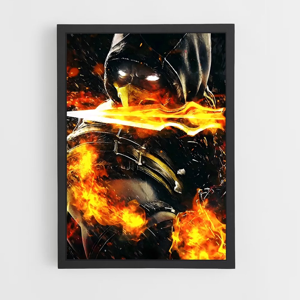 Poster Scorpion en Flammes – affiche Mortal kombat (vue 2)