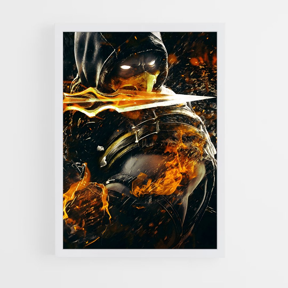 Poster Scorpion Flamboyant – affiche Mortal kombat (vue 3)