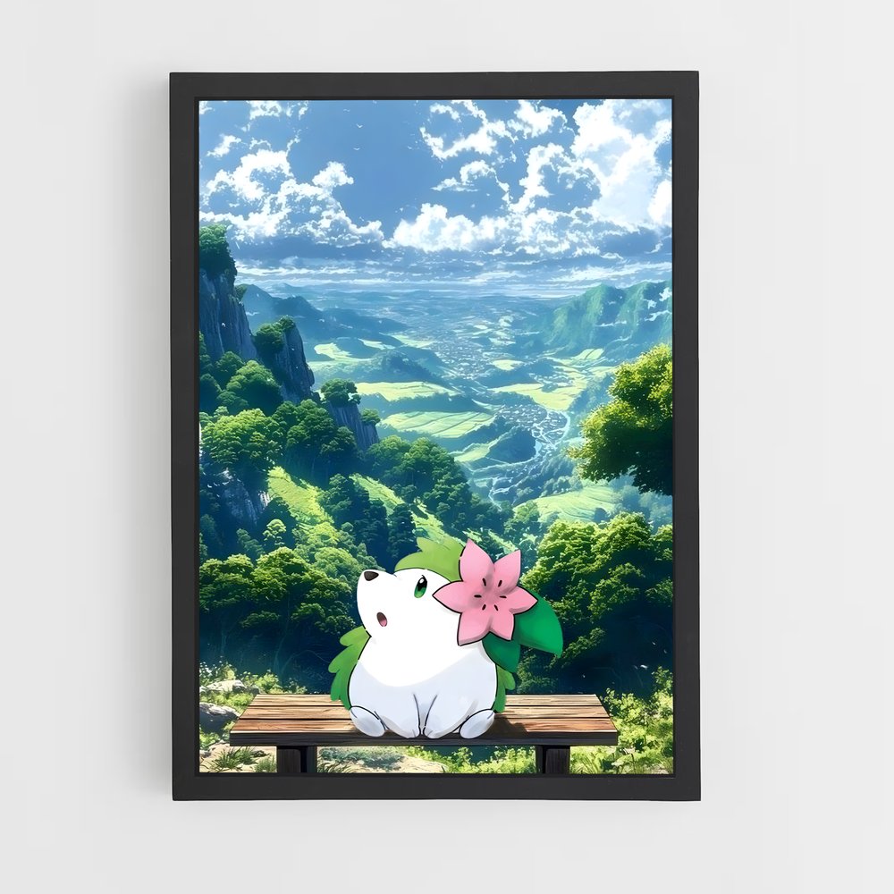 Poster Shaymin au Parc Secret – affiche Pokemon (vue 2)