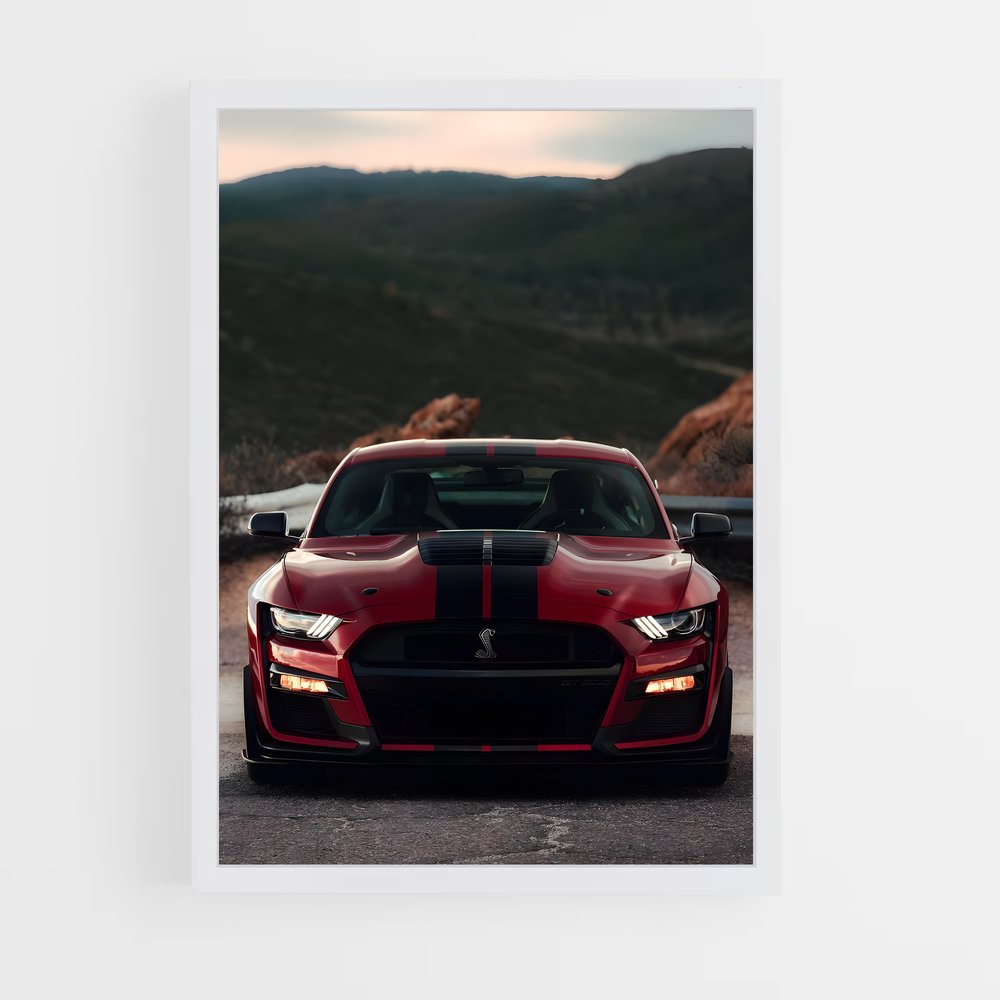 Poster Mustang Rouge – affiche Shelby (vue 3)