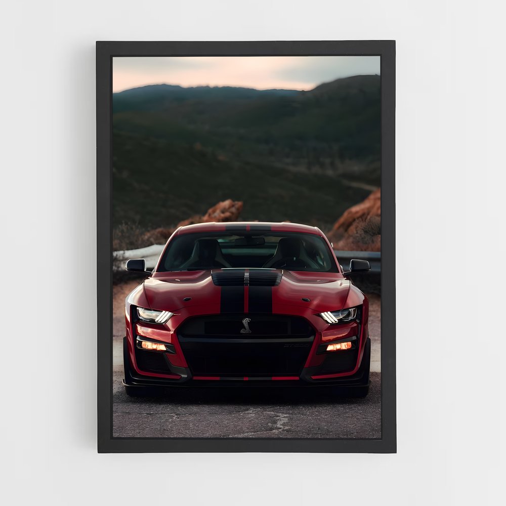 Poster Mustang Rouge – affiche Shelby (vue 2)