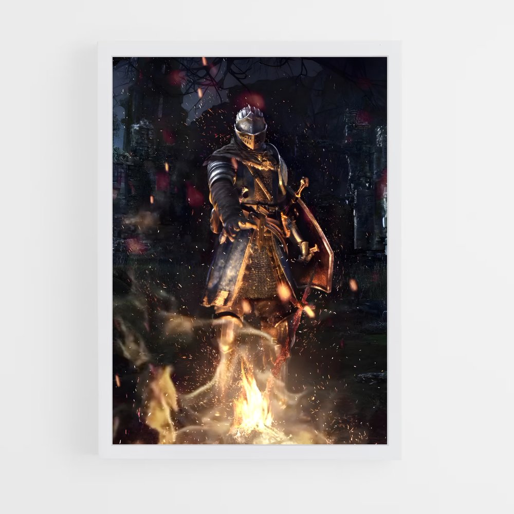 Poster Chevalier des Flammes – affiche Dark souls (vue 3)
