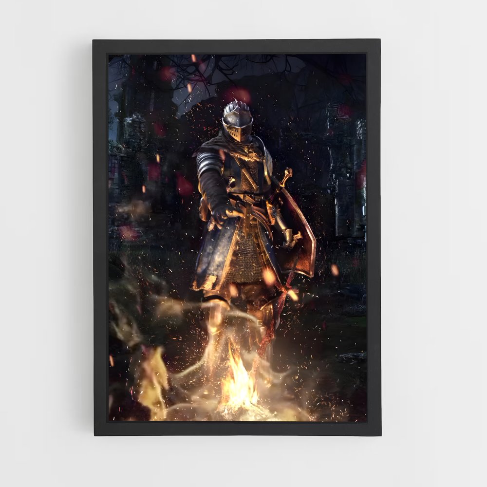 Poster Chevalier des Flammes – affiche Dark souls (vue 2)