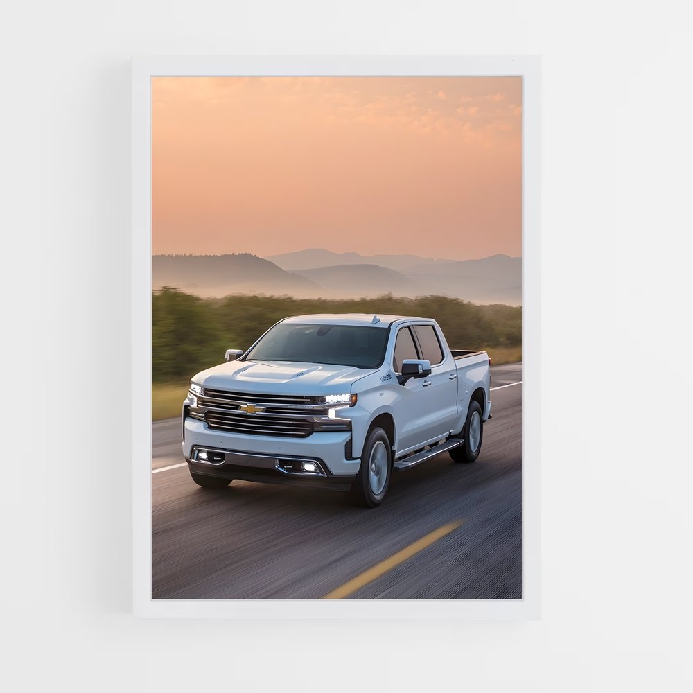 Poster Silverado route – affiche Chevrolet (vue 3)