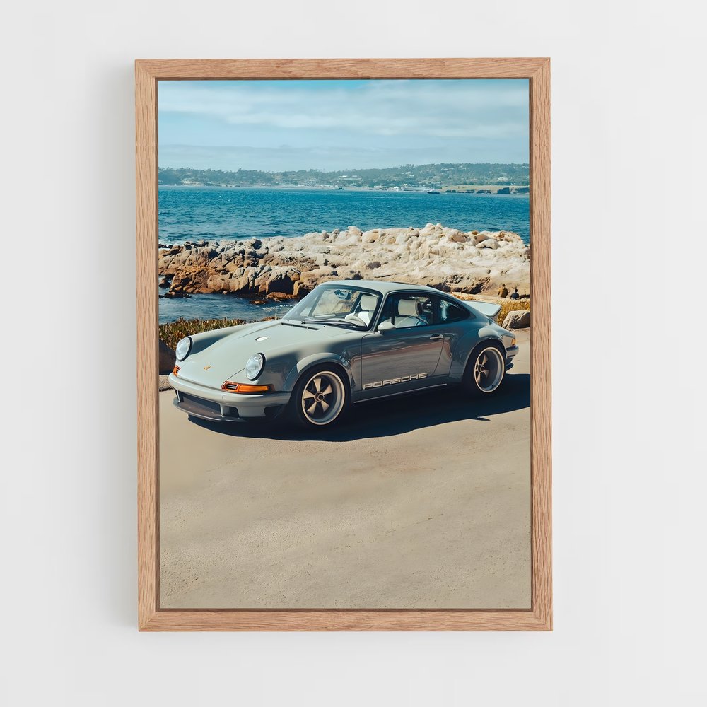 Poster Porsche sur la Plage – affiche Voitures Singer (vue 4)