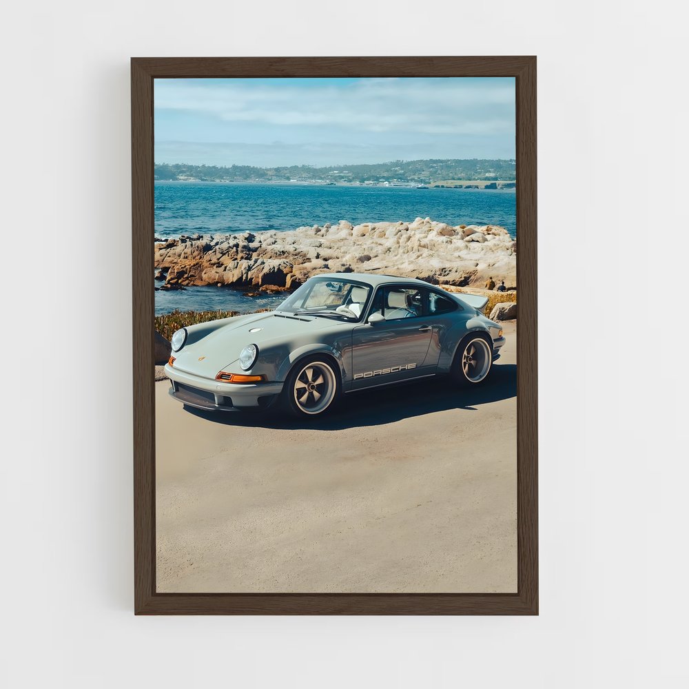 Poster Porsche sur la Plage – affiche Voitures Singer (vue 5)
