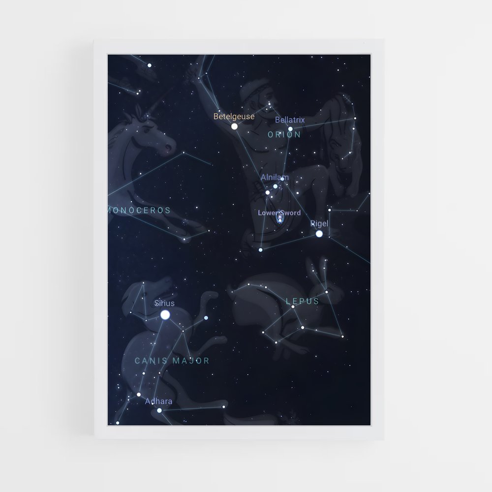 Poster Zodiacal Étoilé – affiche Étoiles (vue 3)