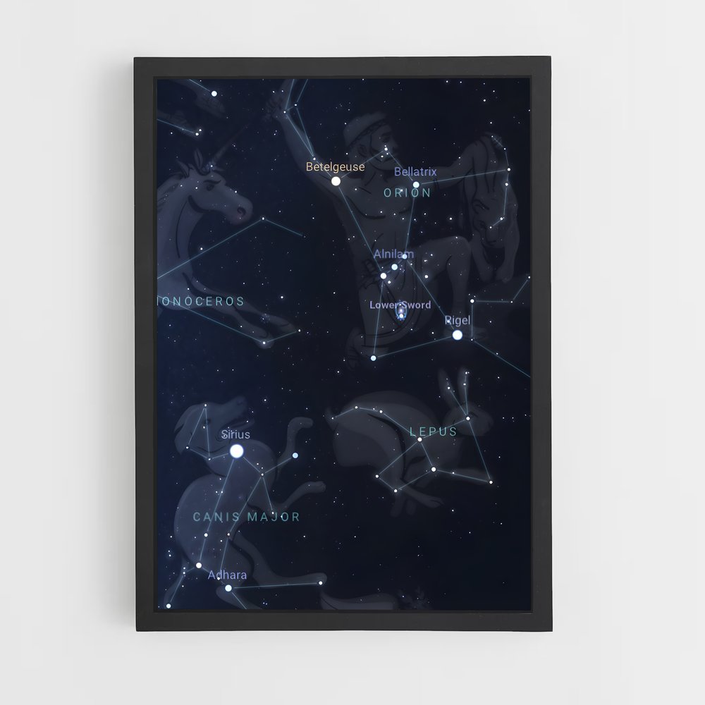 Poster Zodiacal Étoilé – affiche Étoiles (vue 2)