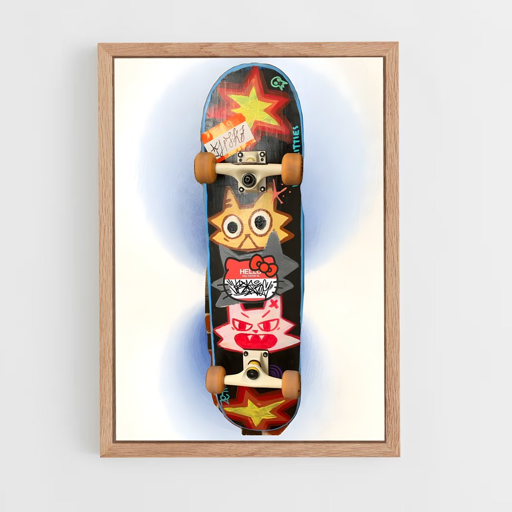 Poster Skate & Cat – affiche Skateboard (vue 4)