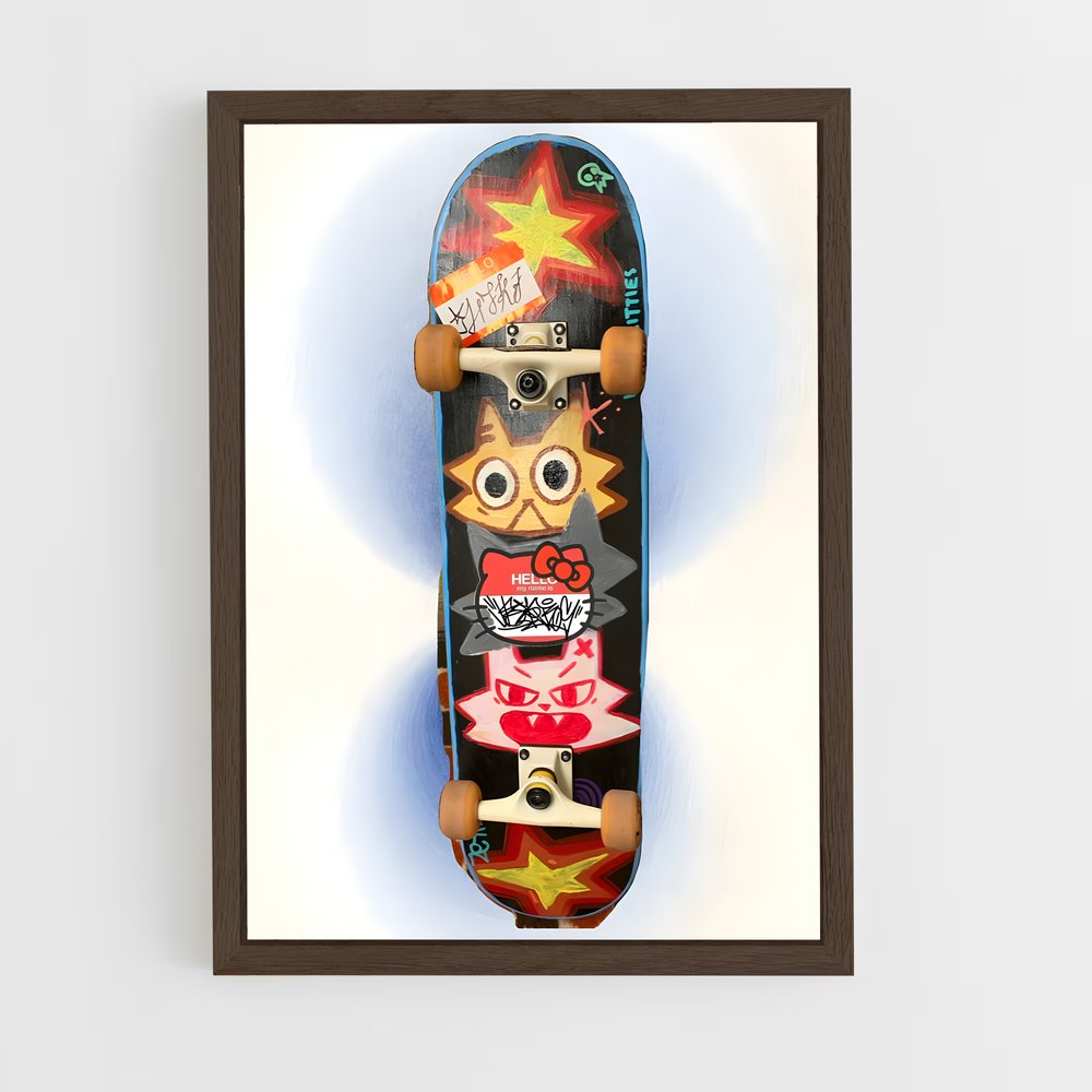 Poster Skate & Cat – affiche Skateboard (vue 5)