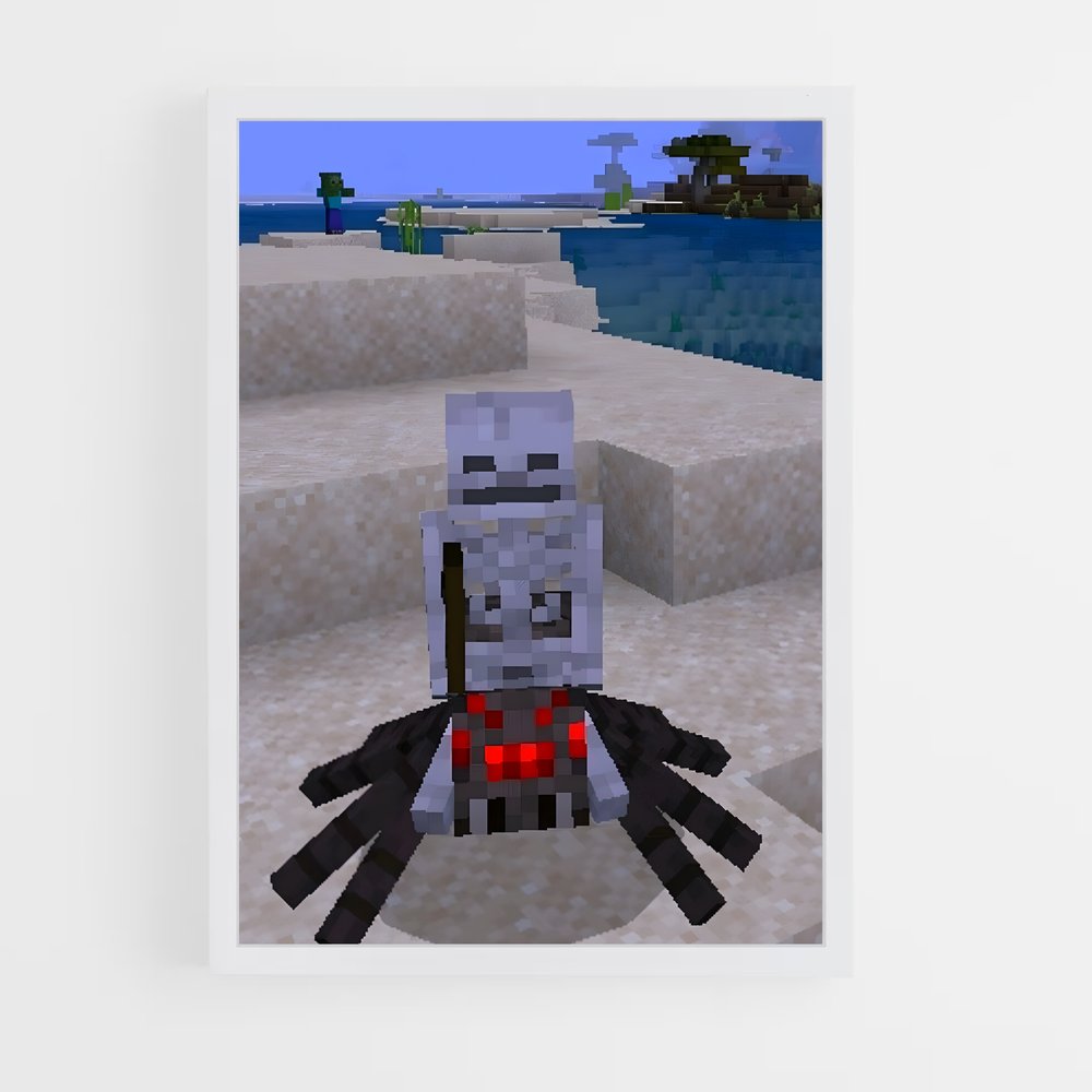 Poster Pixel Skeleton – affiche Minecraft (vue 3)