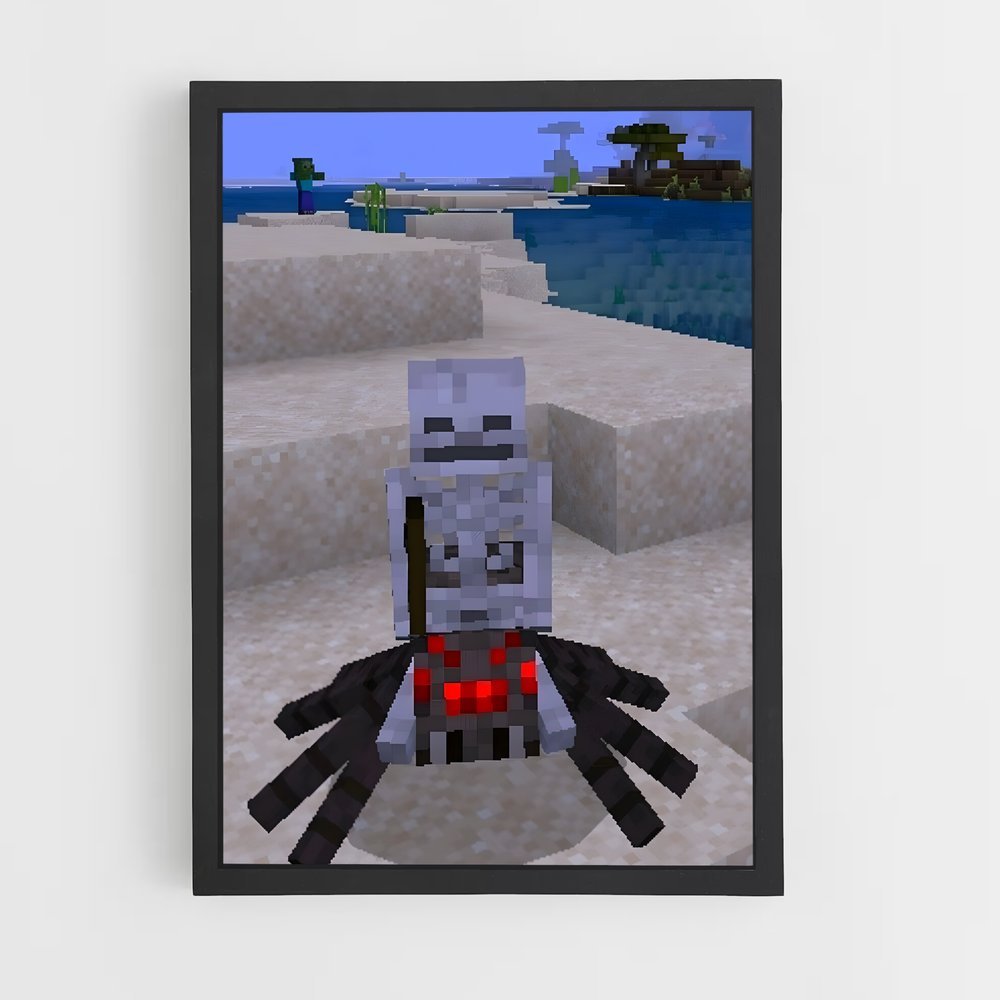 Poster Pixel Skeleton – affiche Minecraft (vue 2)