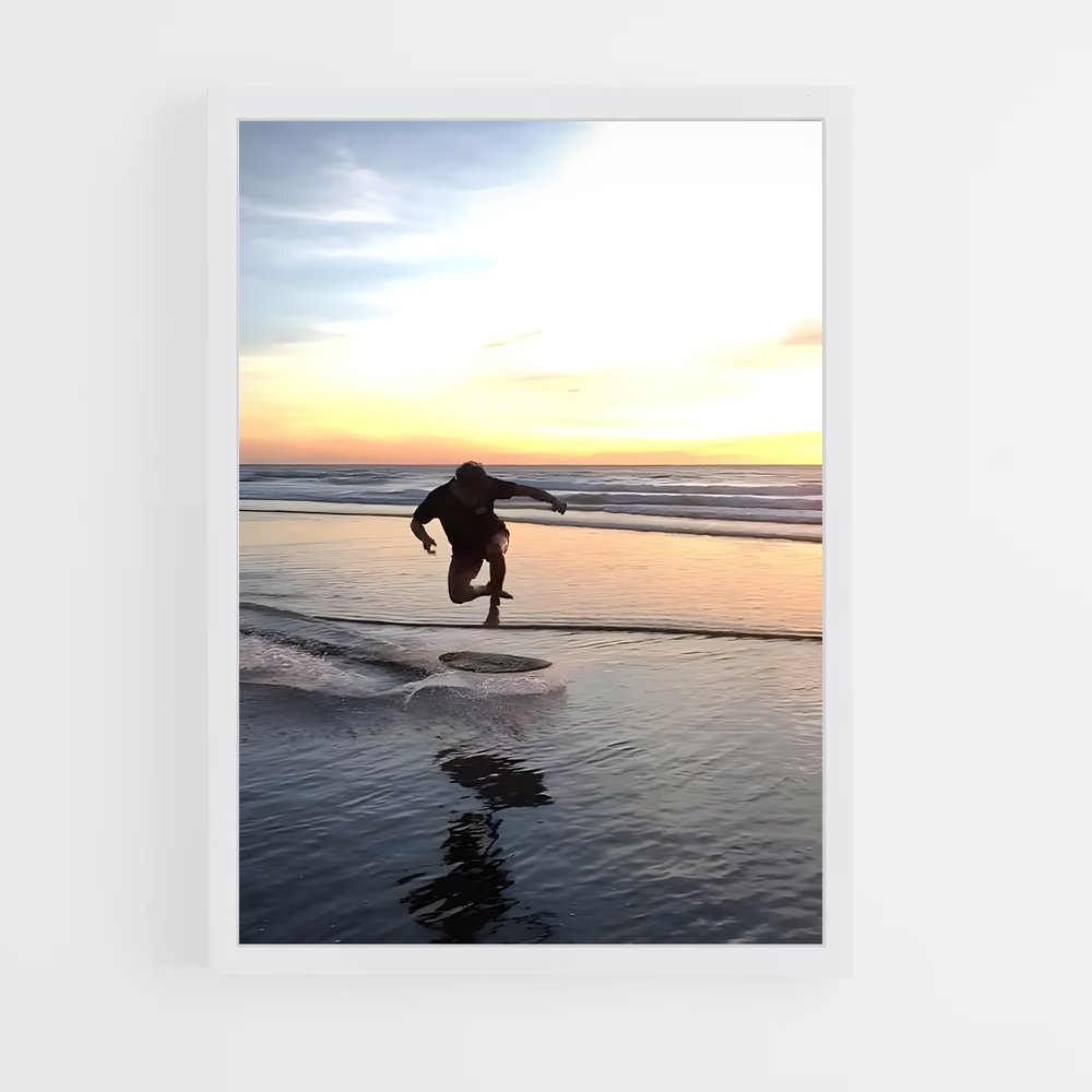 Poster Saut au Crépuscule – affiche Skimboard (vue 3)