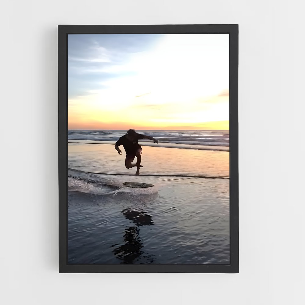 Poster Saut au Crépuscule – affiche Skimboard (vue 2)