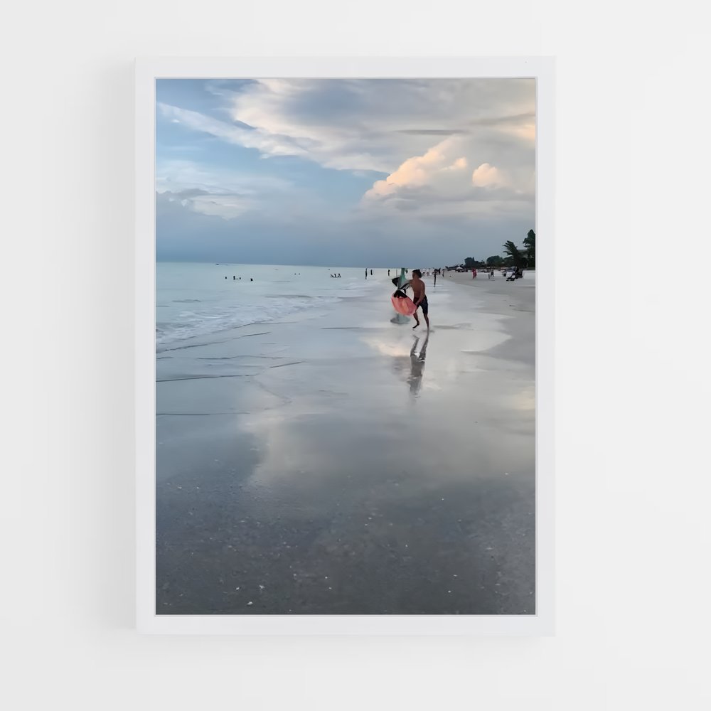 Poster Skimboard surfer (vue 3)