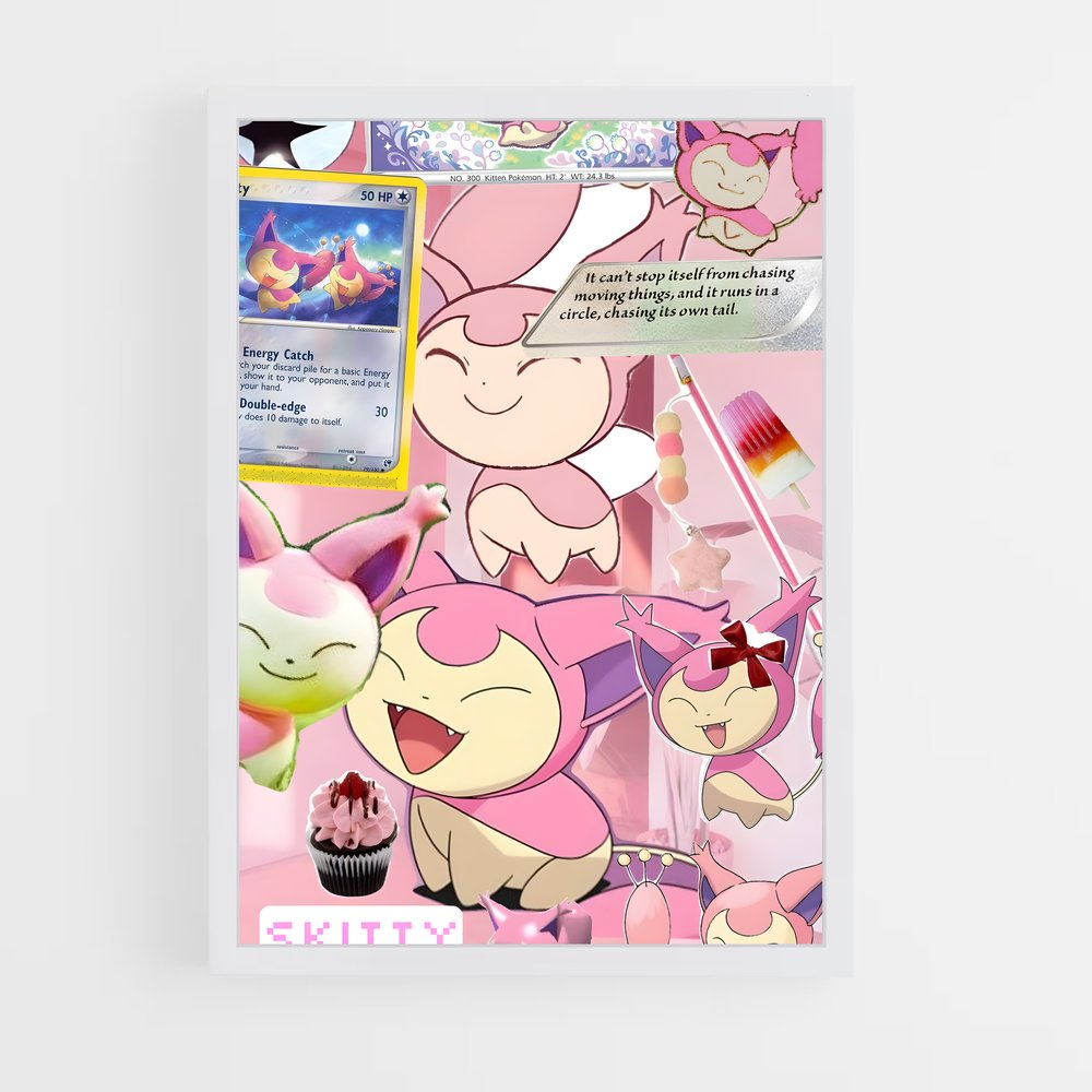 Poster Skitty Wonderland – affiche Pokemon (vue 3)