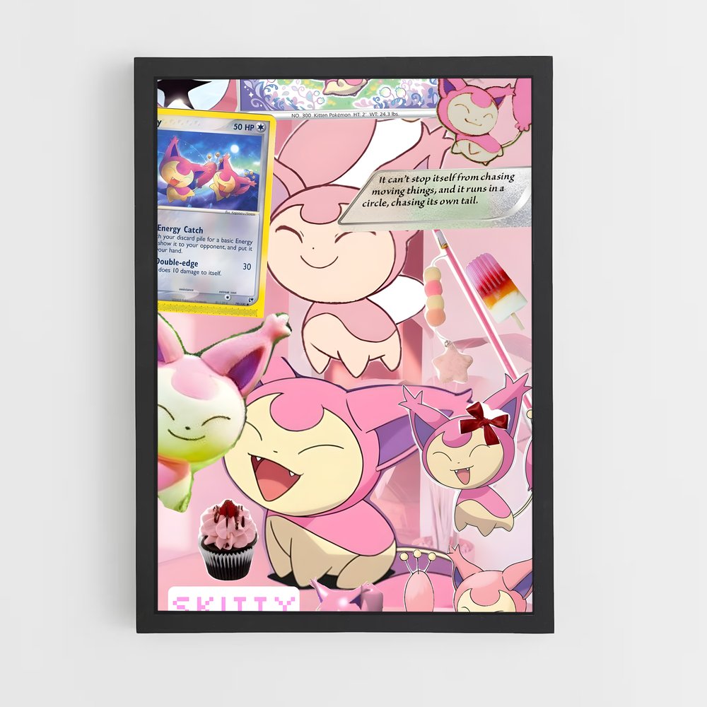 Poster Skitty Wonderland – affiche Pokemon (vue 2)